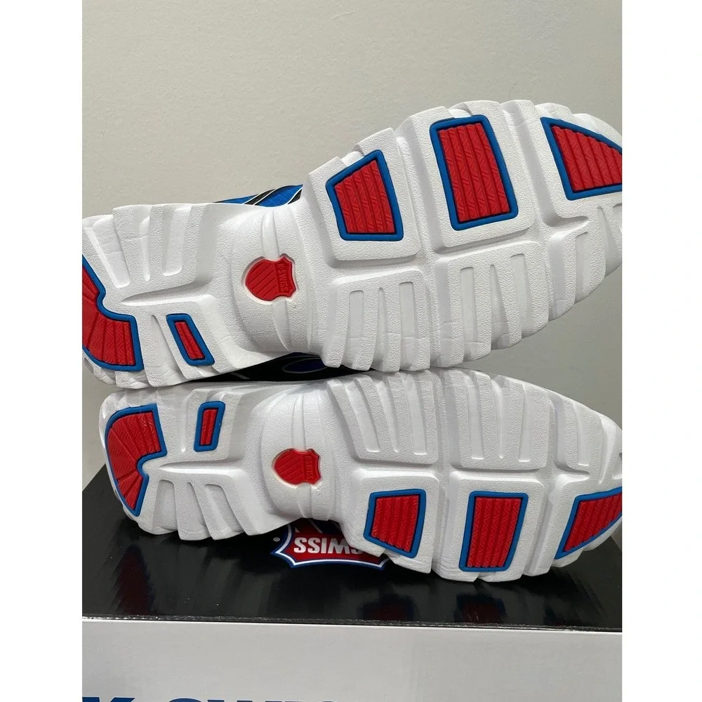 K-Swiss Blade-Light Run II Men 10 1/2 Running Shoes Blue Black Red Seamfree Tech